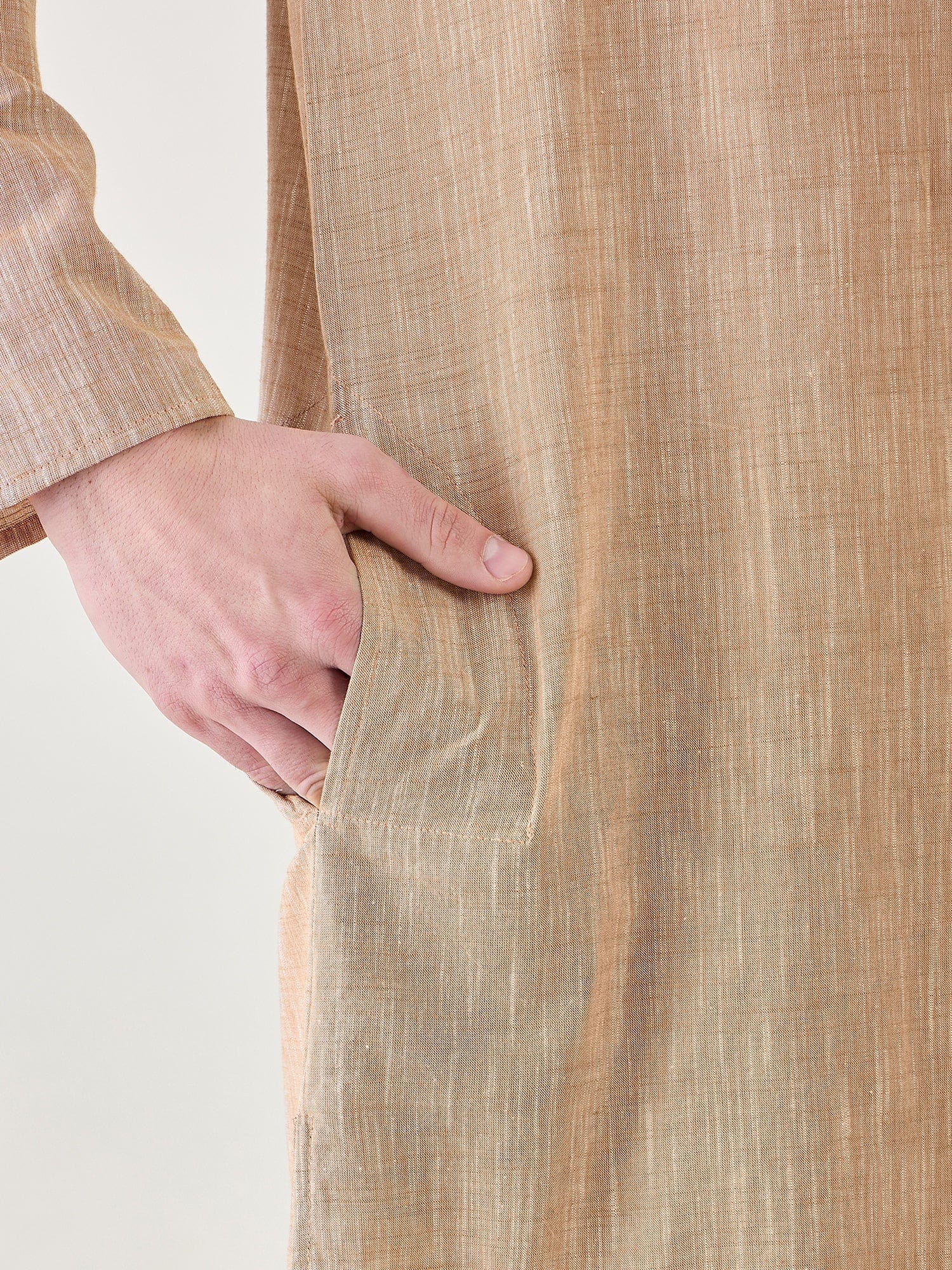 The Kaftan Company Pyjama Set Mens Brown Pathani Kurta Pyjama Set