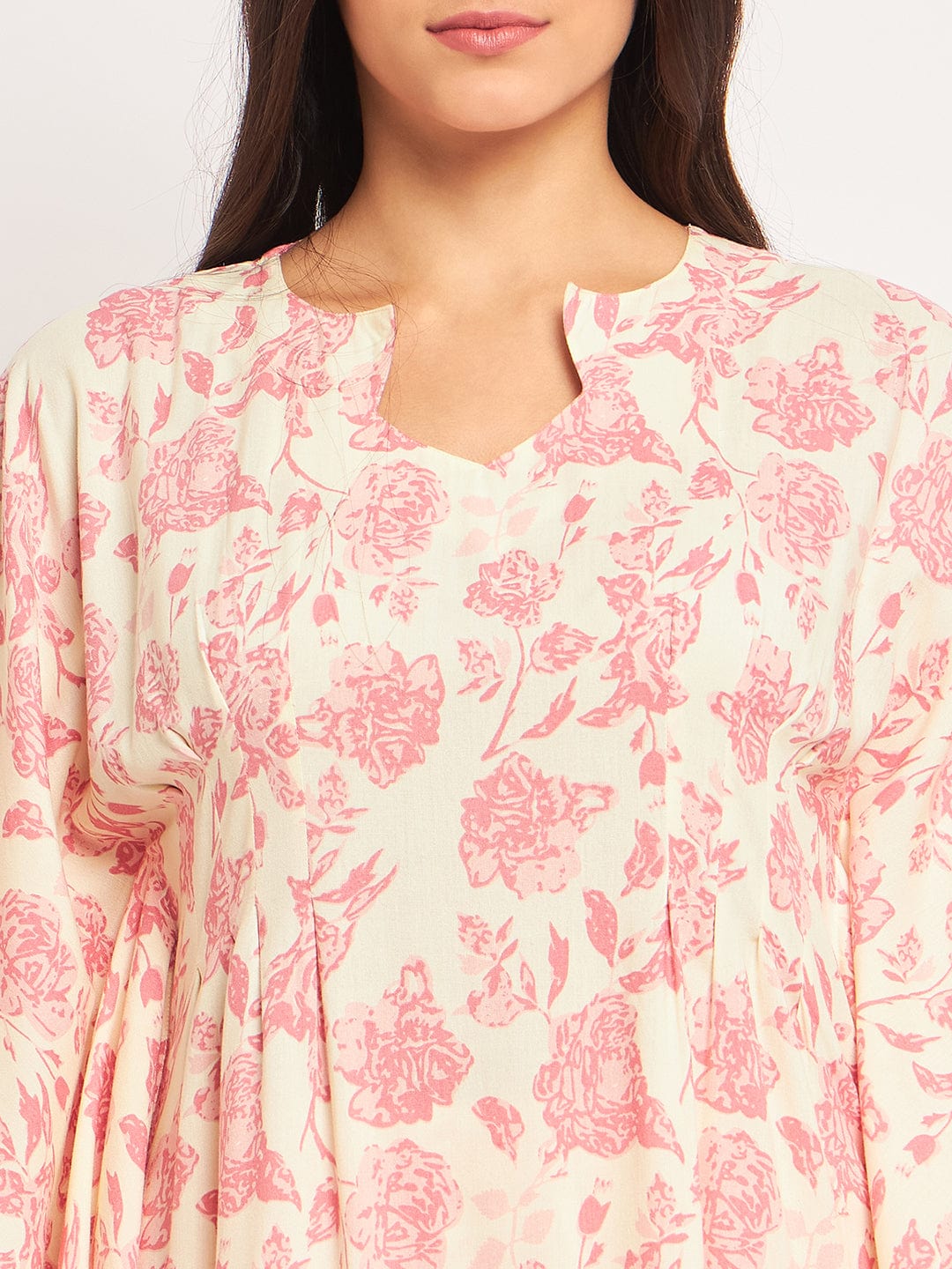 The Kaftan Company Pyjama Set Pink Floral Kaftan Coord Set