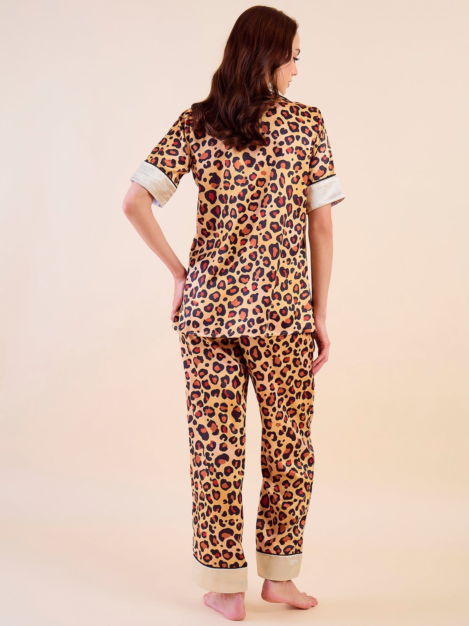 The Kaftan Company Pyjama Set Premium Leopard Satin Pyjama Set - Bold and Ultra Soft