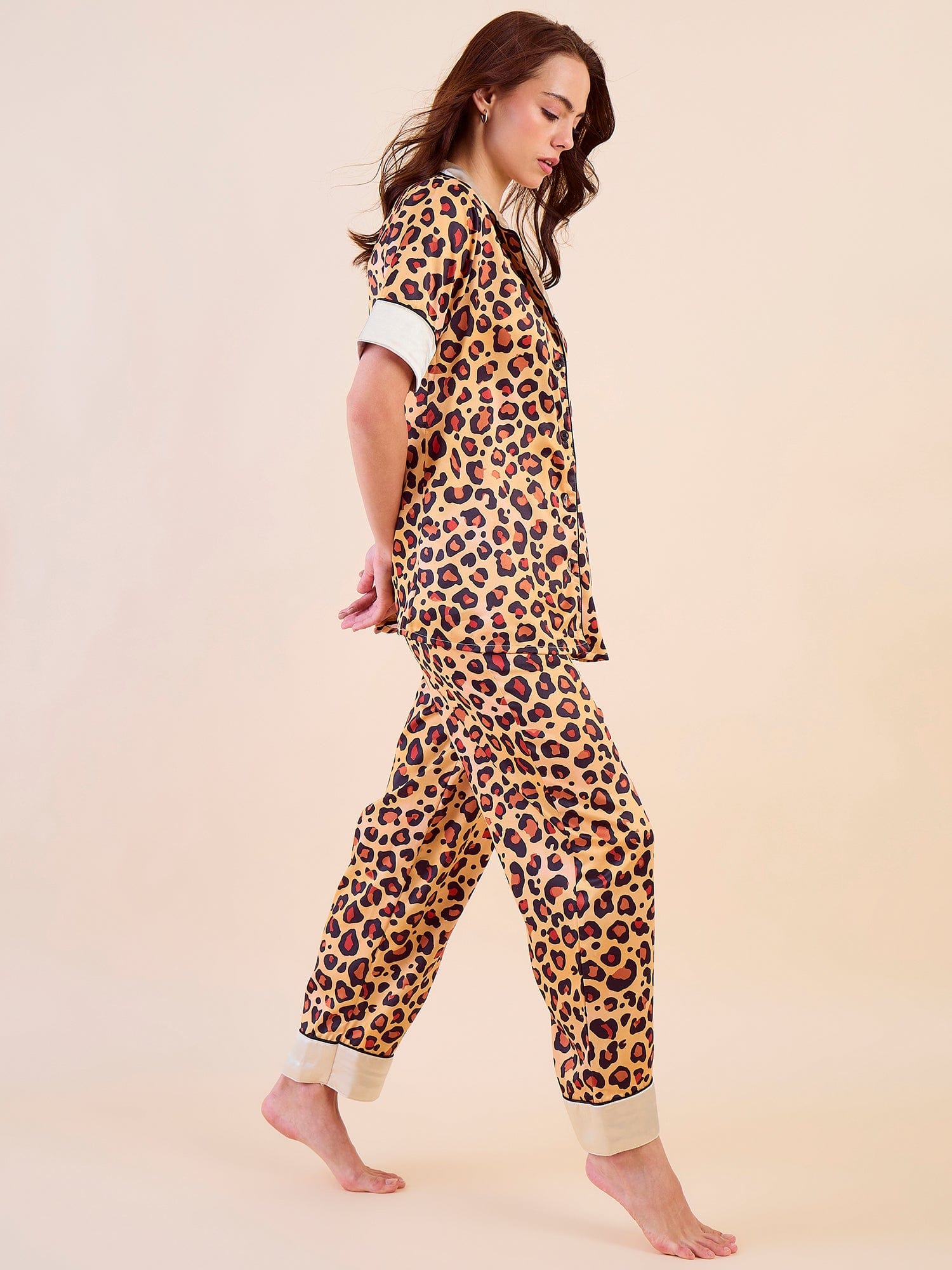 The Kaftan Company Pyjama Set Premium Leopard Satin Pyjama Set - Bold and Ultra Soft