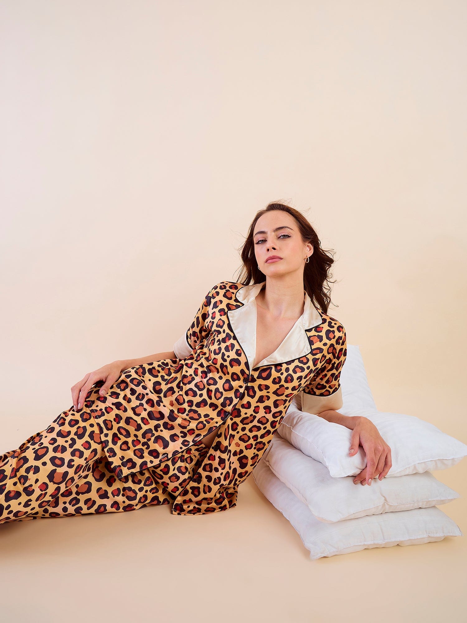 The Kaftan Company Pyjama Set Premium Leopard Satin Pyjama Set - Bold and Ultra Soft
