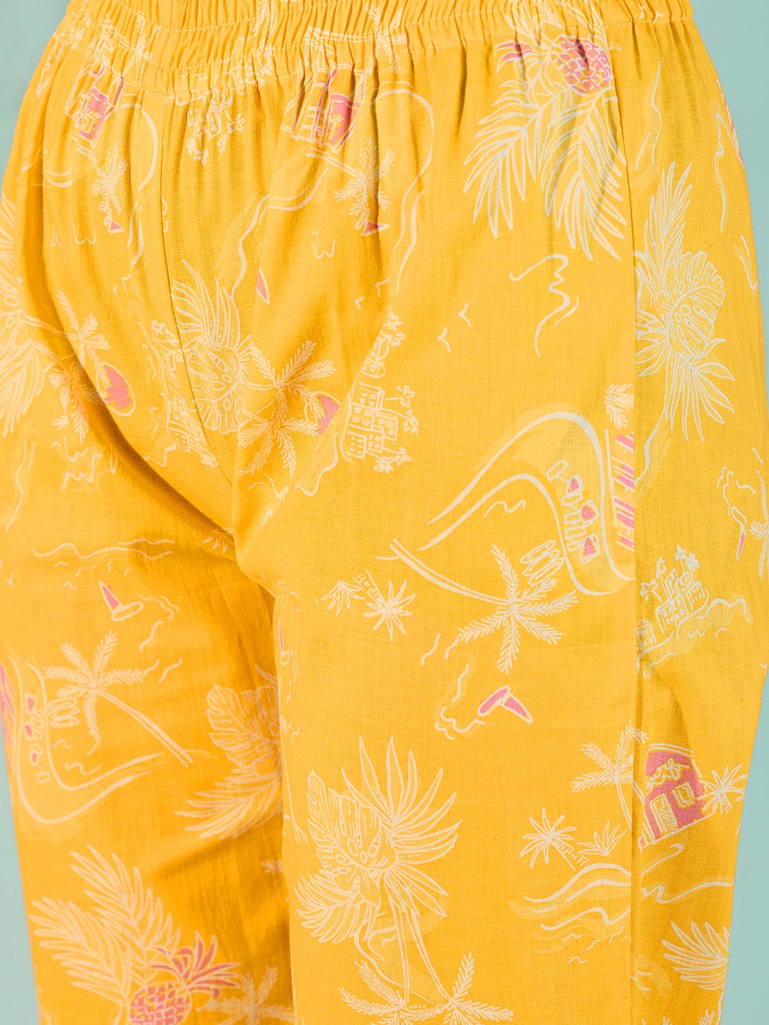 The Kaftan Company Pyjama Set Women Radiant Yellow Relaxing Soft Cotton Pyjama Set