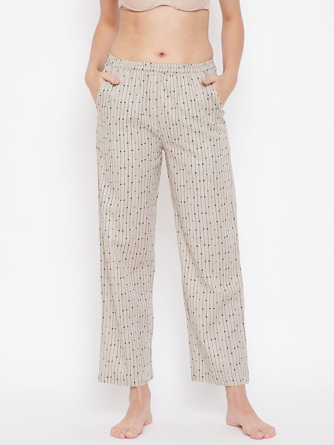 The Kaftan Company Pyjamas Grey Geometric Cotton Kaftan Pyjama