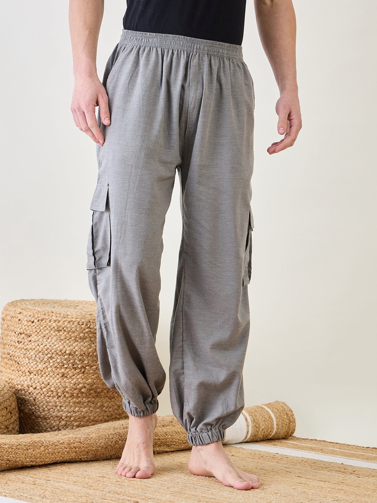 The Kaftan Company Pyjamas Mens Grey Joggers