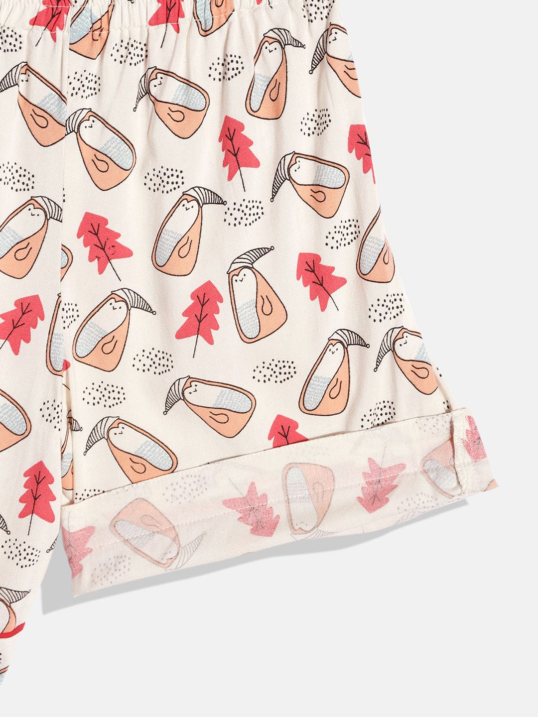 The Kaftan Company Short Set Girls Red and White Cute Shorts Set