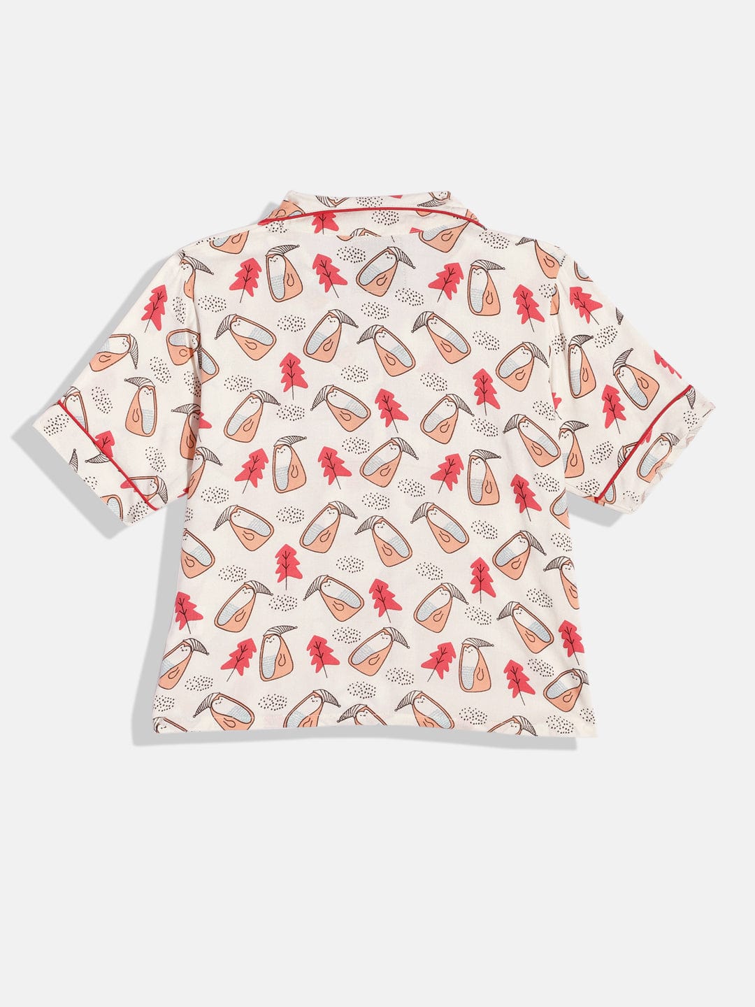 The Kaftan Company Short Set Girls Red and White Cute Shorts Set