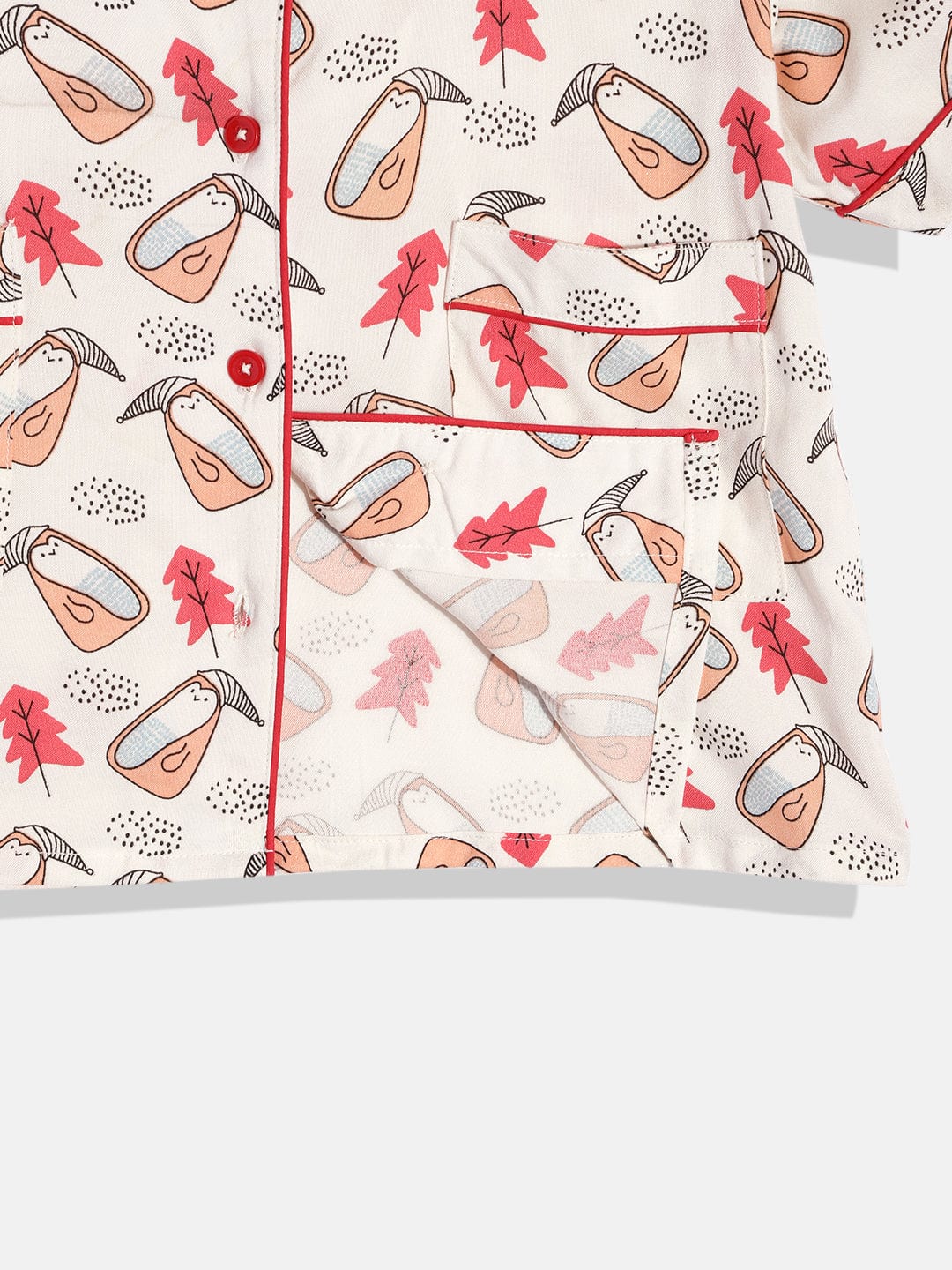 The Kaftan Company Short Set Girls Red and White Cute Shorts Set