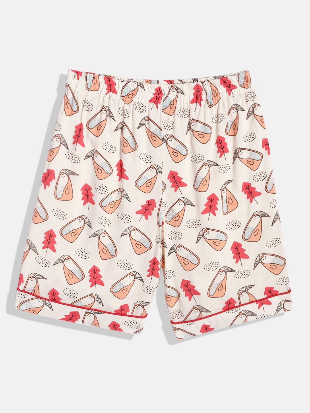 The Kaftan Company Short Set Girls Red and White Cute Shorts Set