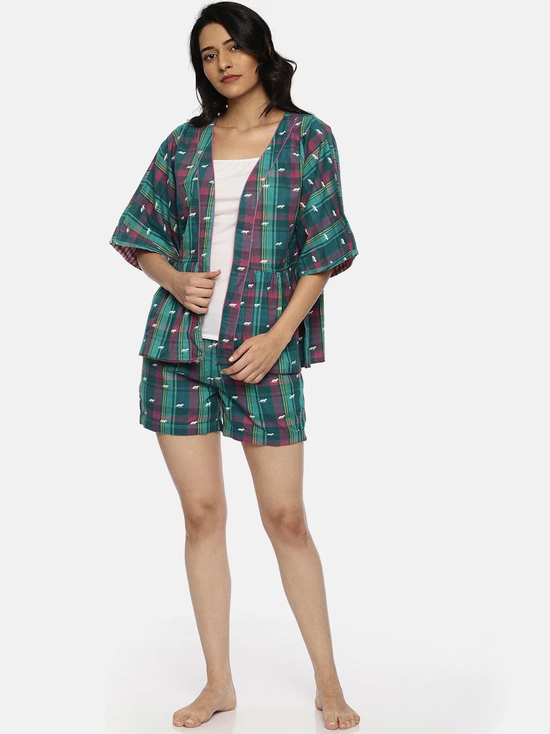 The Kaftan Company Shorts Set Floral Bunch Top and Short Set - (Clearance - Final Sale)