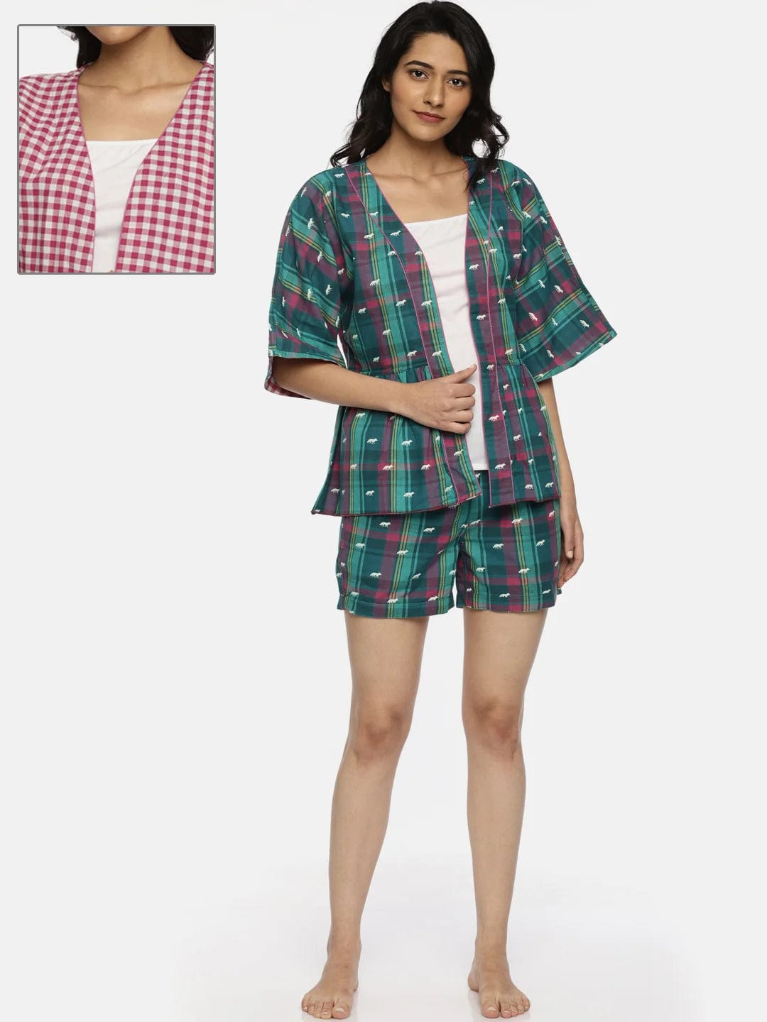 The Kaftan Company Shorts Set Floral Bunch Top and Short Set - (Clearance - Final Sale)