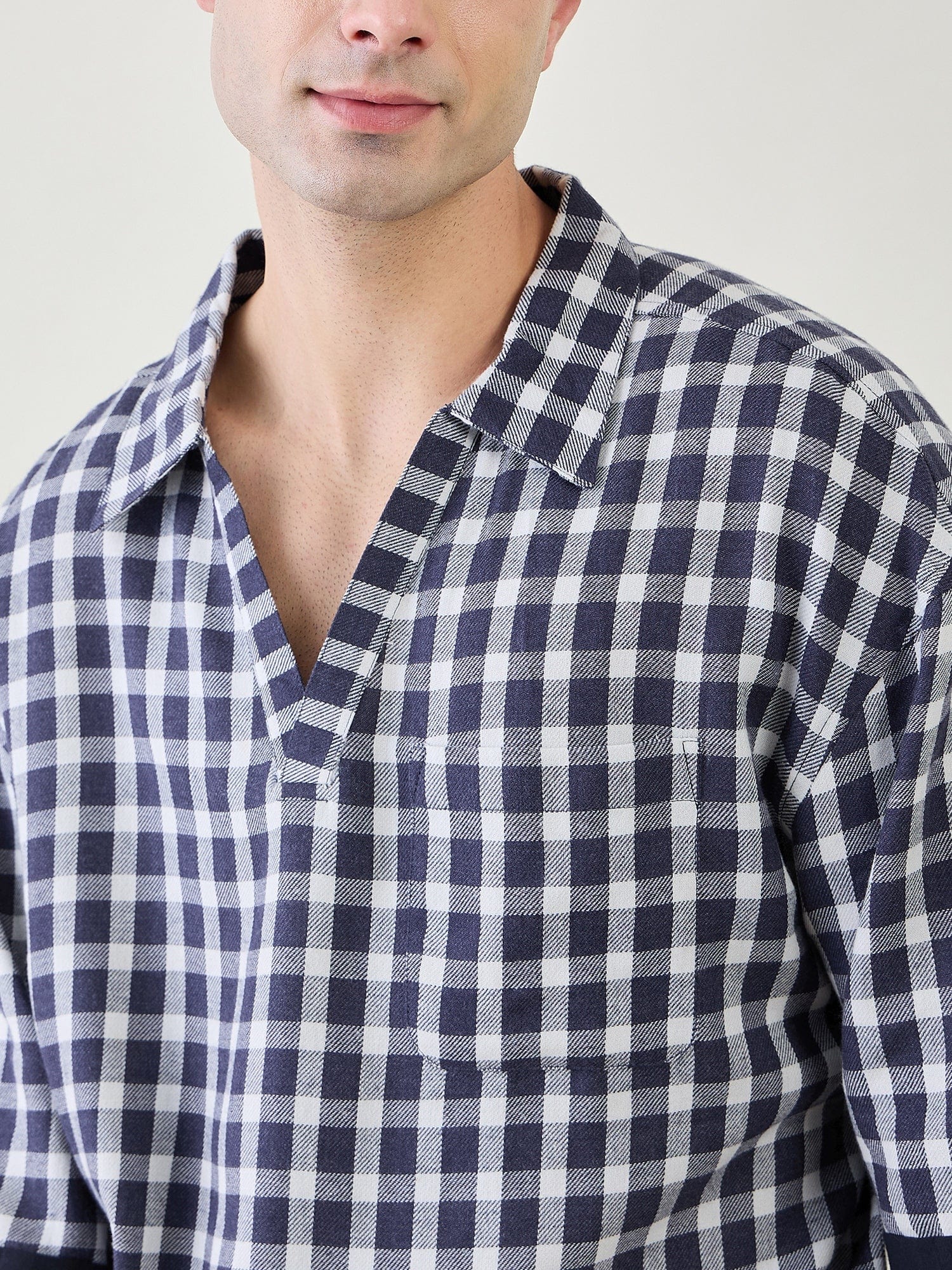The Kaftan Company Shorts Set Mens Blue Checks Shorts Set