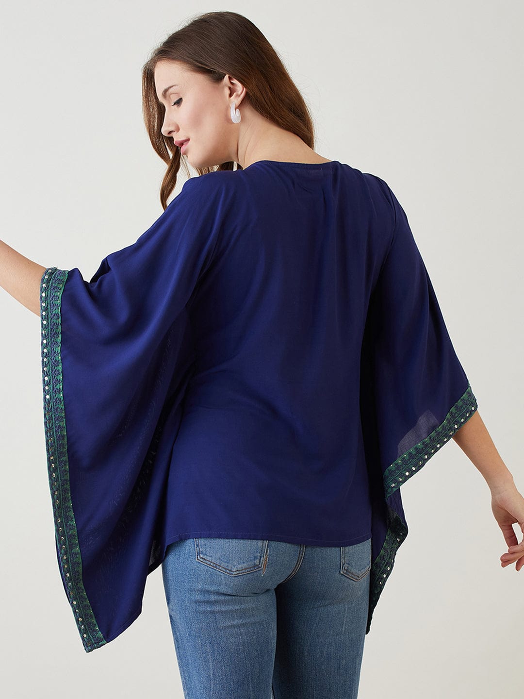 The Kaftan Company Tops Chikankari Hand Embroidered Yoke Maternity Top