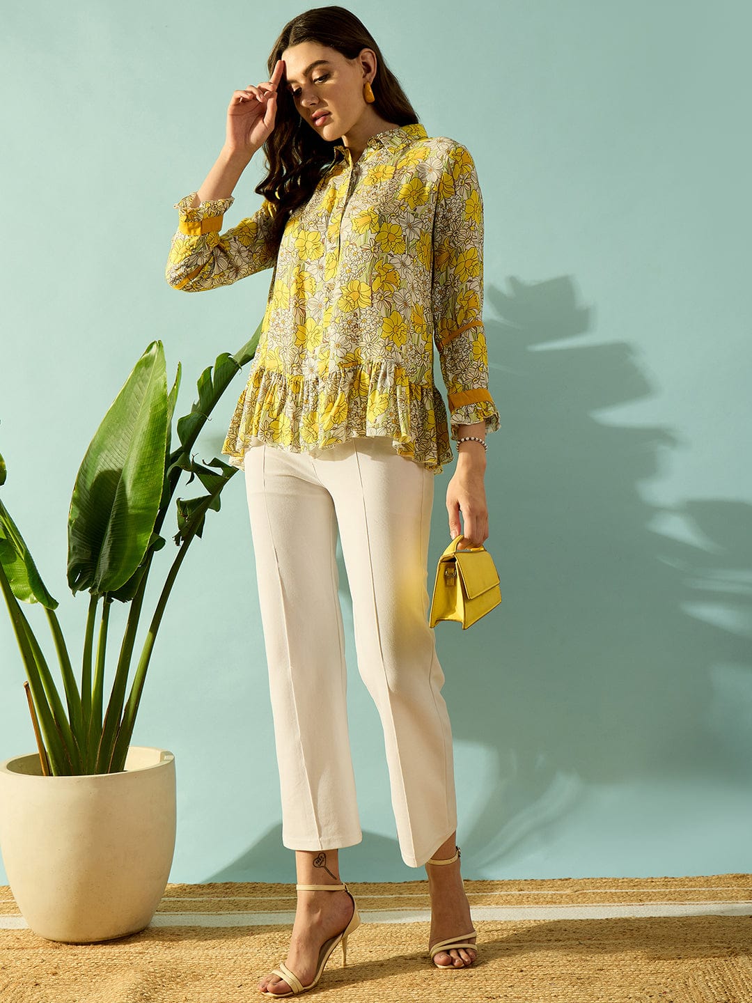 The Kaftan Company Tops Daisy Doodle Button Down Shirt