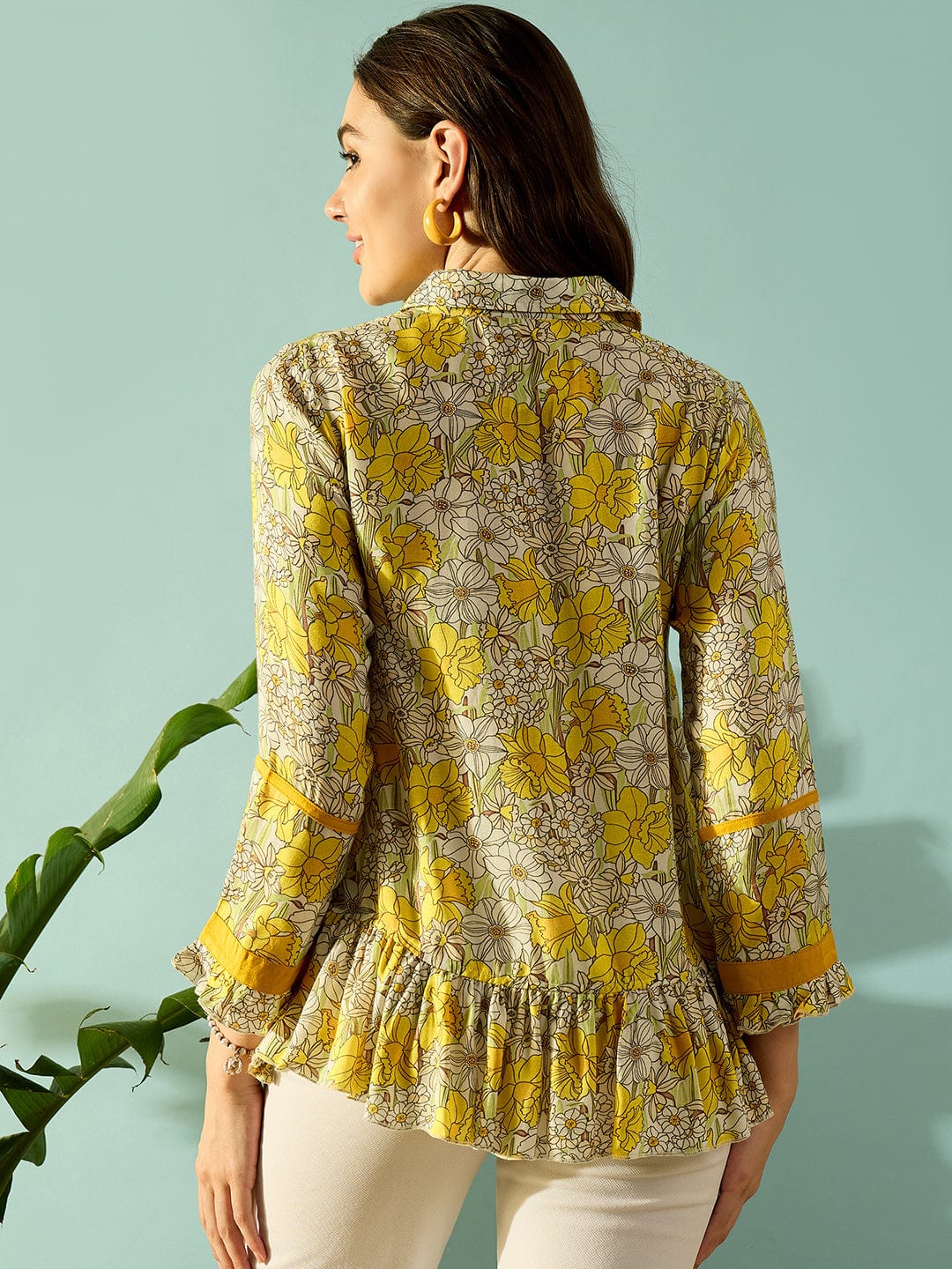 The Kaftan Company Tops Daisy Doodle Button Down Shirt