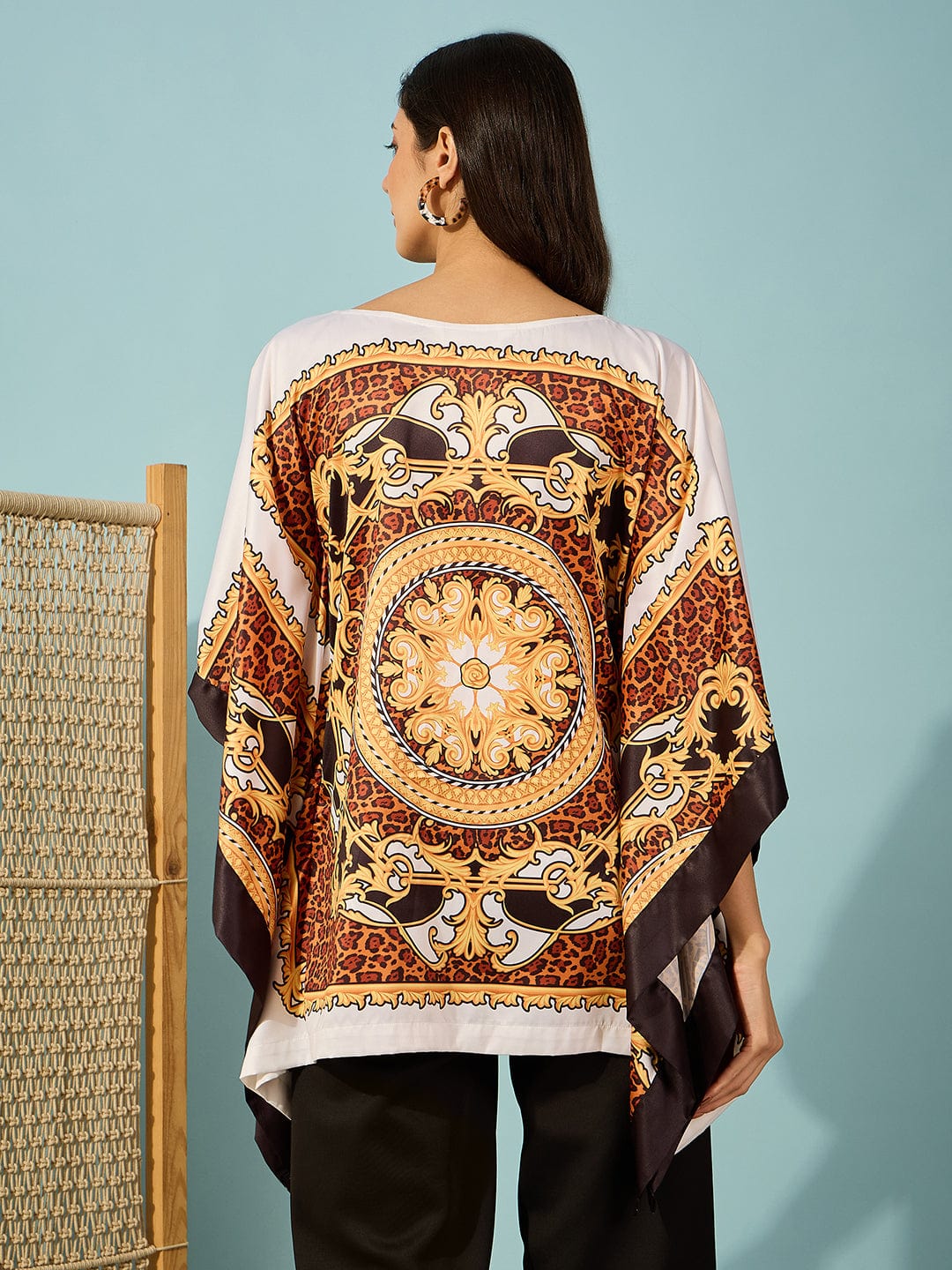The Kaftan Company Tops Leopard Baroque Dual Print Kaftan Top