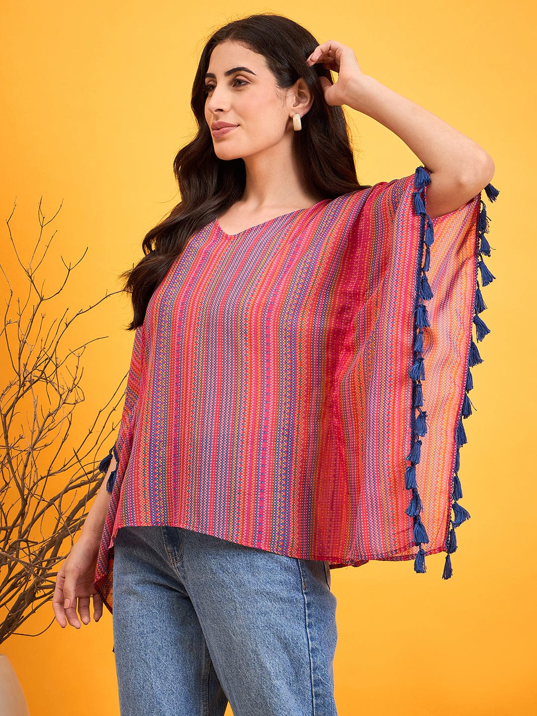 The Kaftan Company Tops Multi Coloured Tribal Kaftan Top