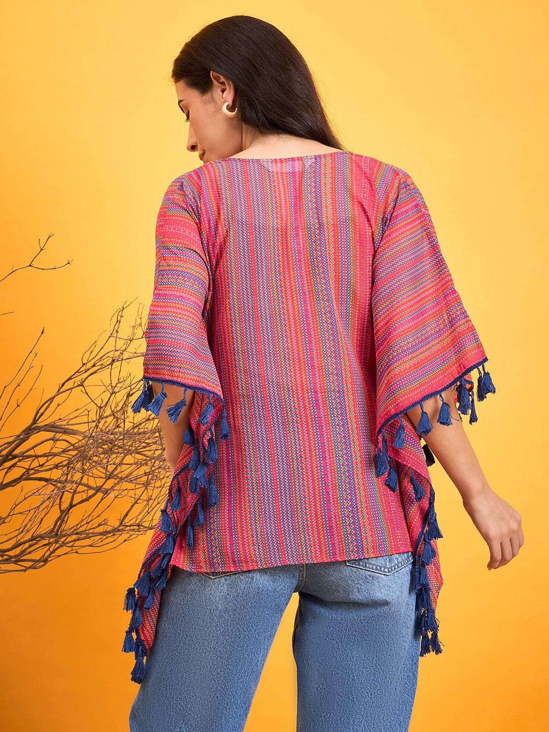 The Kaftan Company Tops Multi Coloured Tribal Kaftan Top