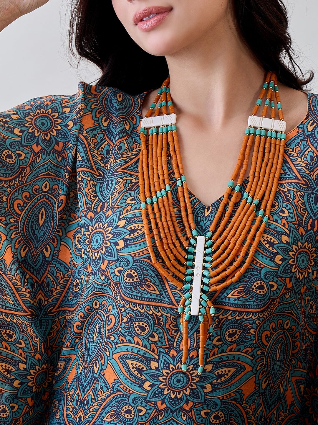 The Kaftan Company Tops Multicolor Kaleido Kaftan Top