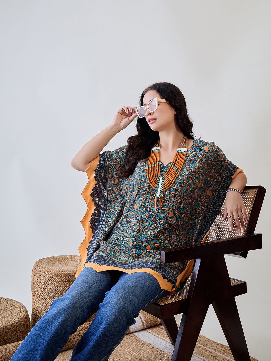The Kaftan Company Tops Multicolor Kaleido Kaftan Top