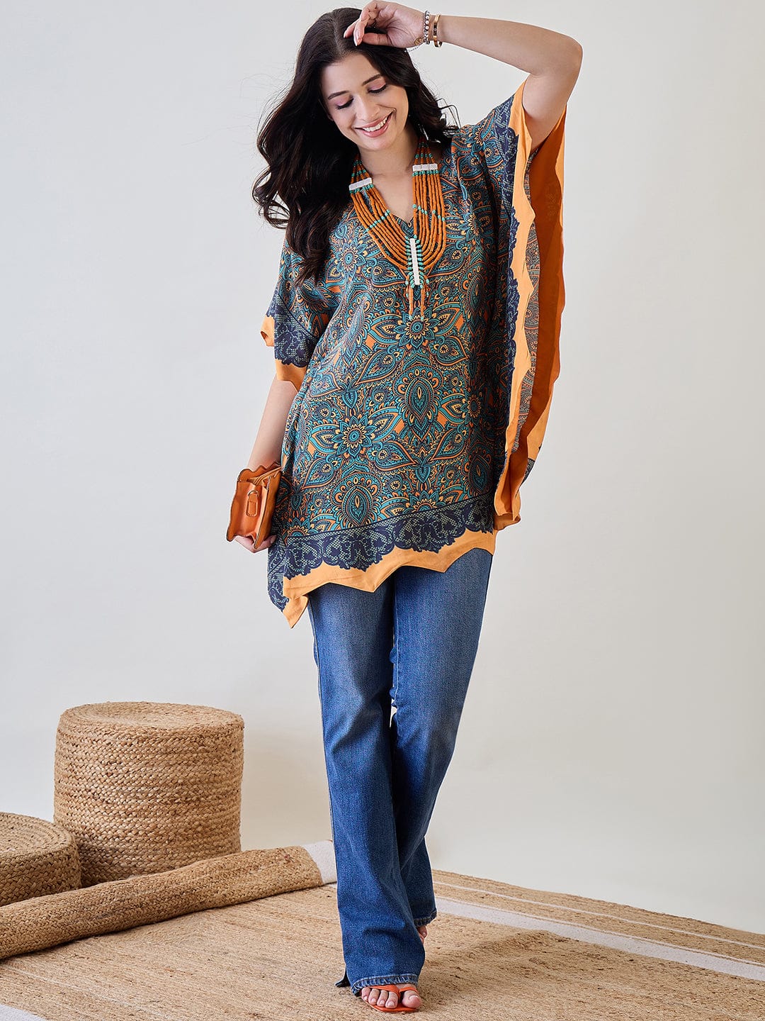 The Kaftan Company Tops Multicolor Kaleido Kaftan Top