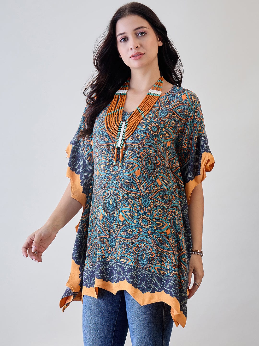 The Kaftan Company Tops Multicolor Kaleido Kaftan Top