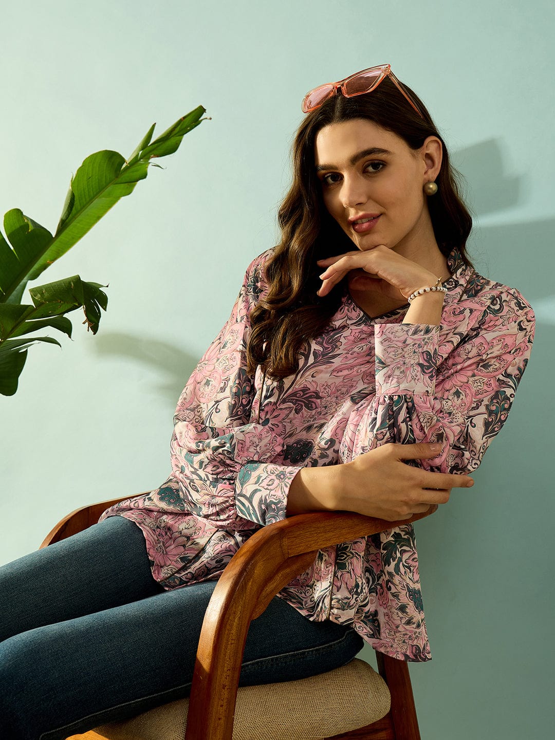 The Kaftan Company Tops Pink Elegant Vintage Day Wear Top