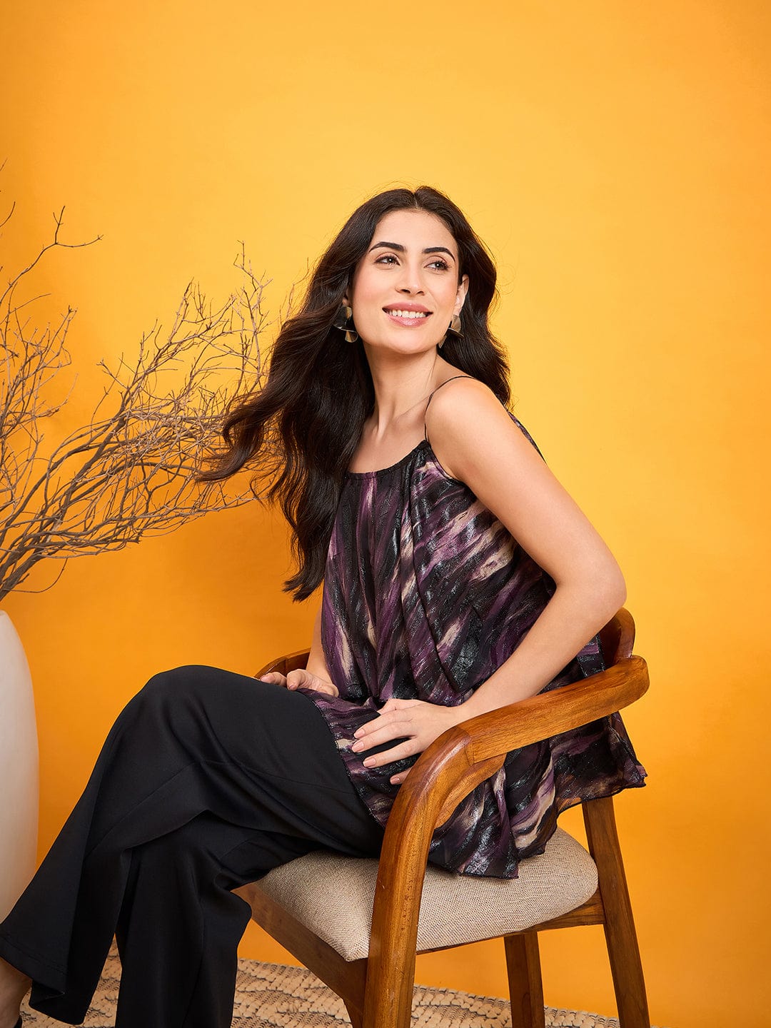 The Kaftan Company Tops Purplish Glam Peplum Festive Top