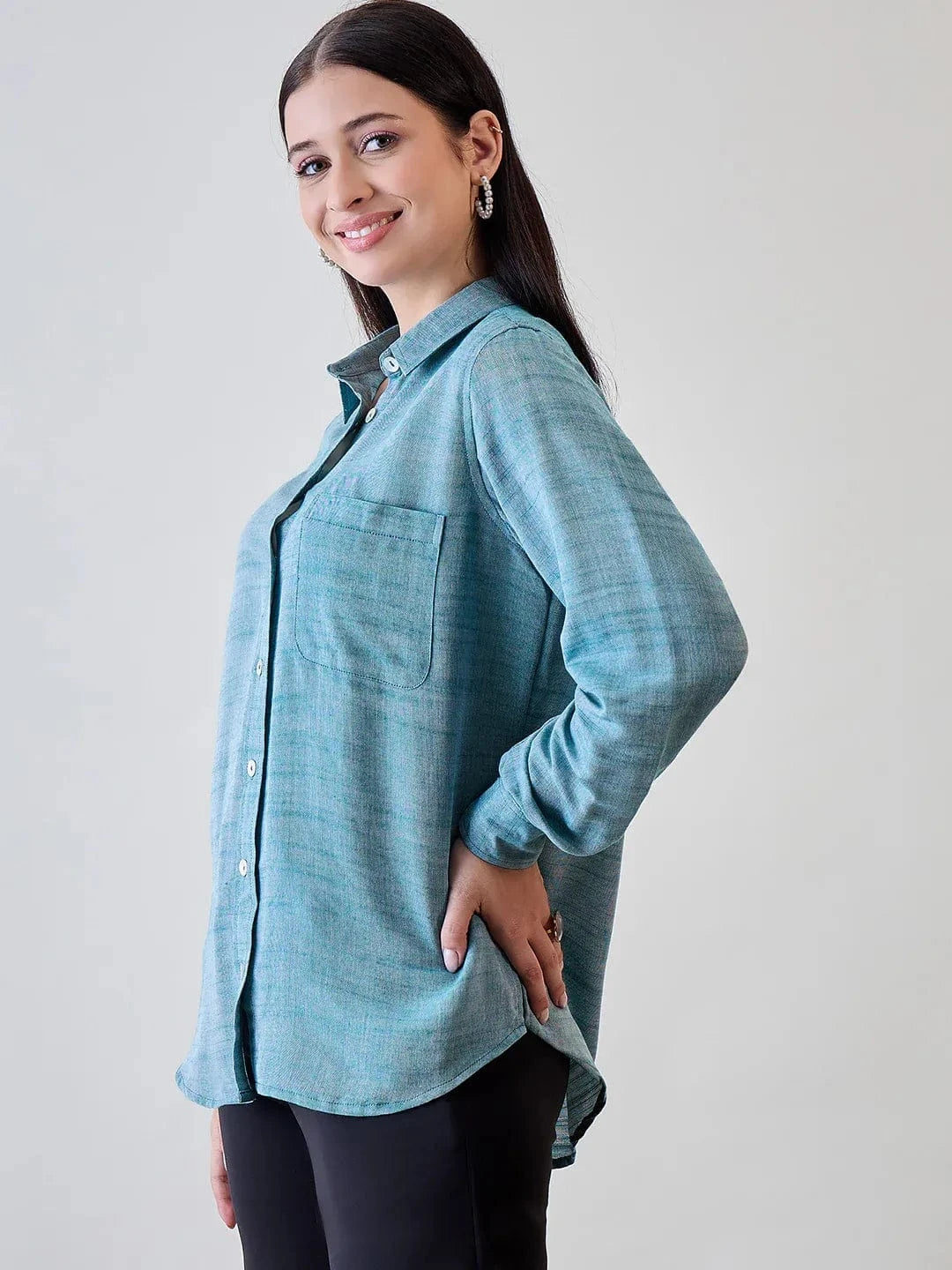 The Kaftan Company Tops Soft Linen Boyfriend Shirt