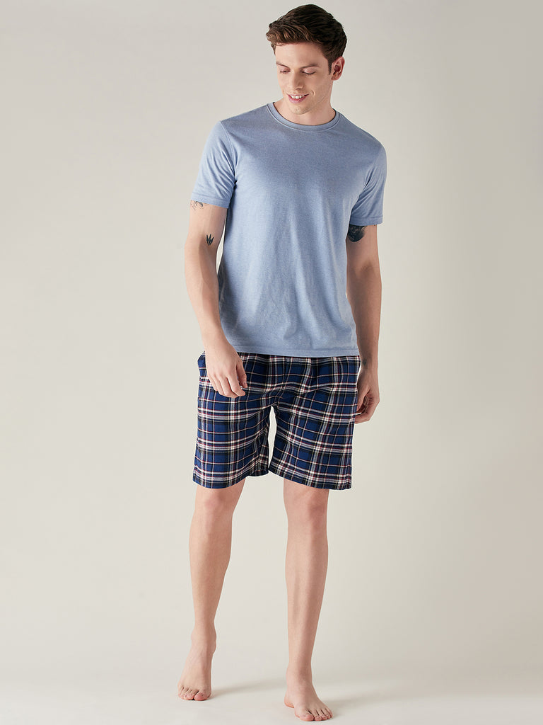 Royal Blue Plaid Supersoft Cotton Shorts