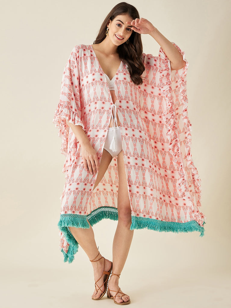 White Aztec Supersoft Resort Cover-Up