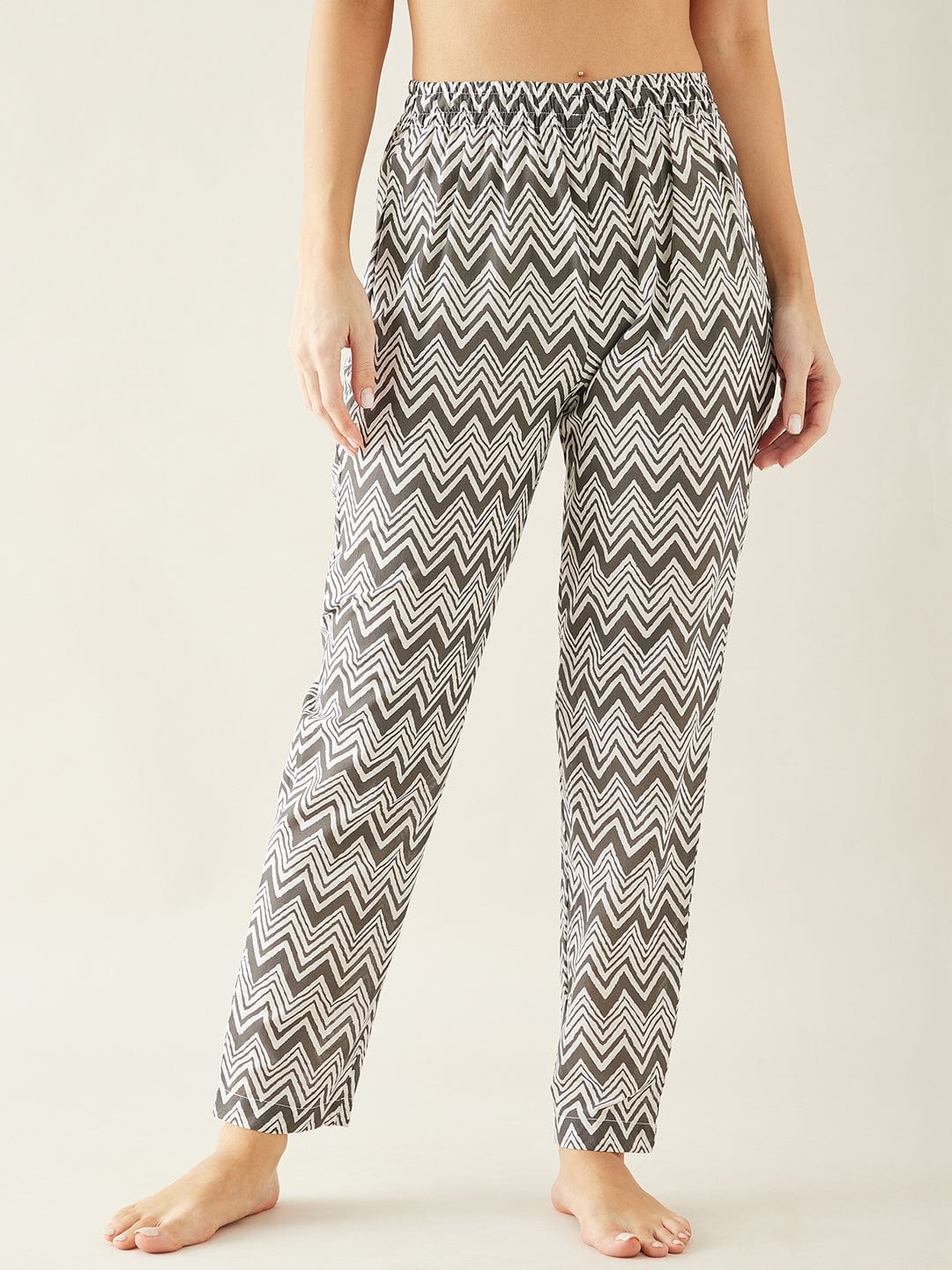 The Kaftan Company Co-ord White Geometric Printed Co-ord Set