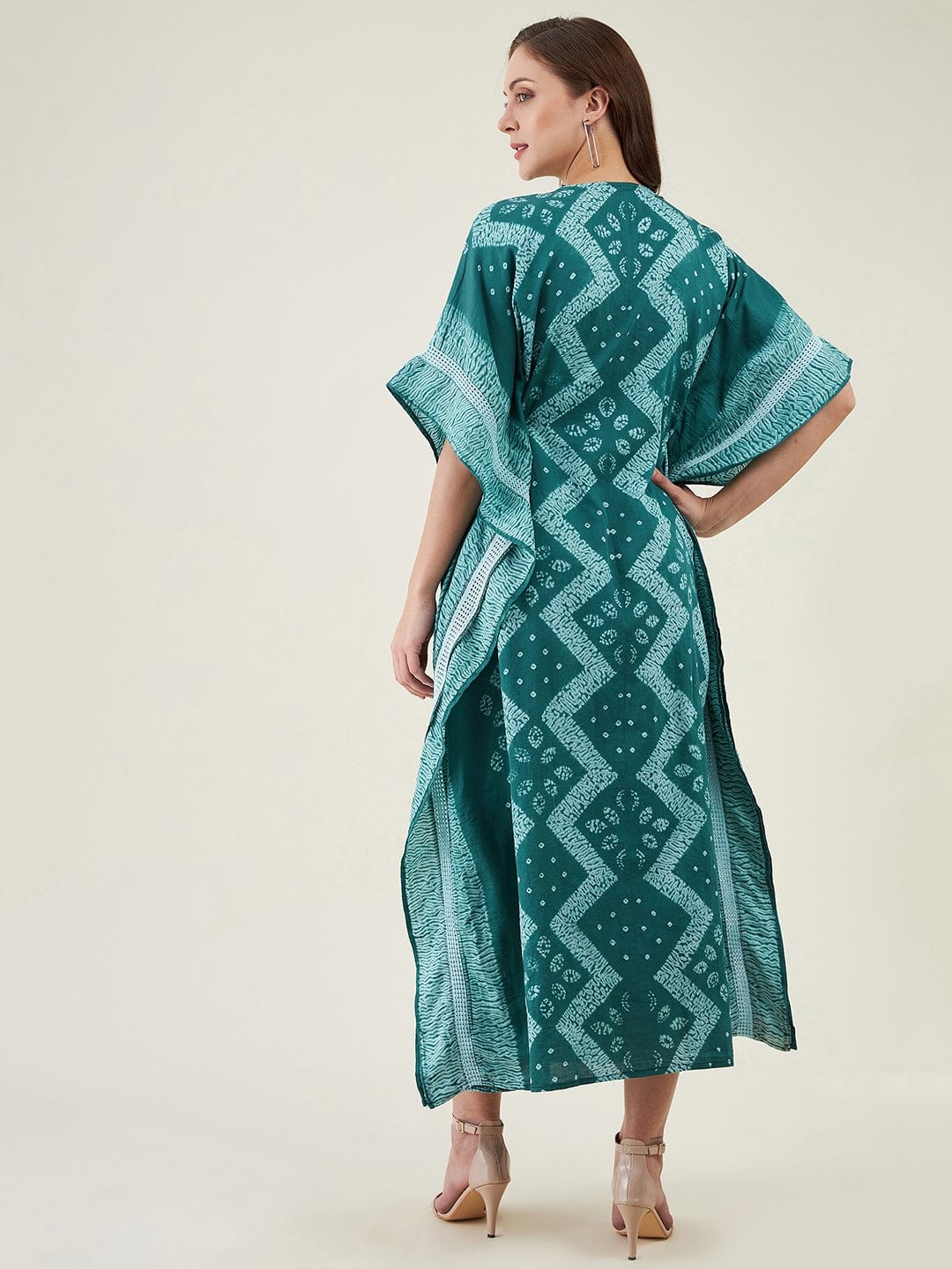 The Kaftan Company Dresses Forest Green Shibori Tiedye Kaftan Dress