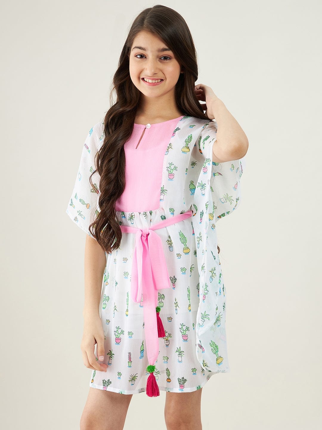 The Kaftan Company Dresses Girls White Cactus Party Kaftan Dress