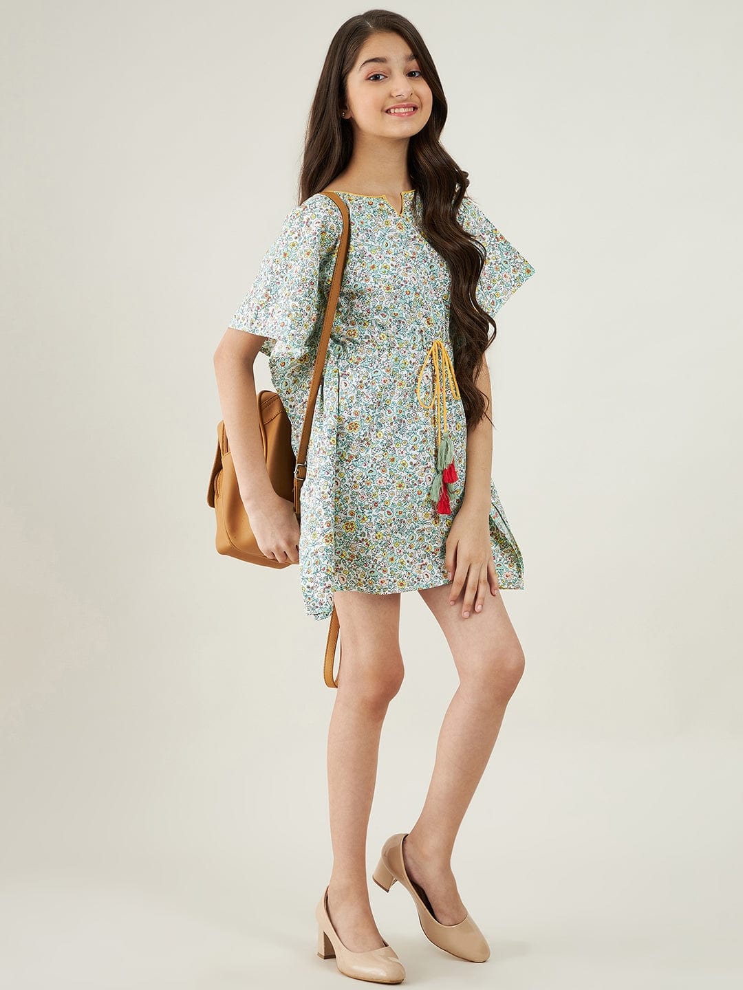 The Kaftan Company Dresses Girls White Flower Power Kaftan Dress