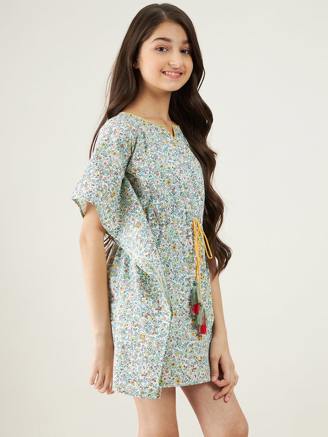 The Kaftan Company Dresses Girls White Flower Power Kaftan Dress