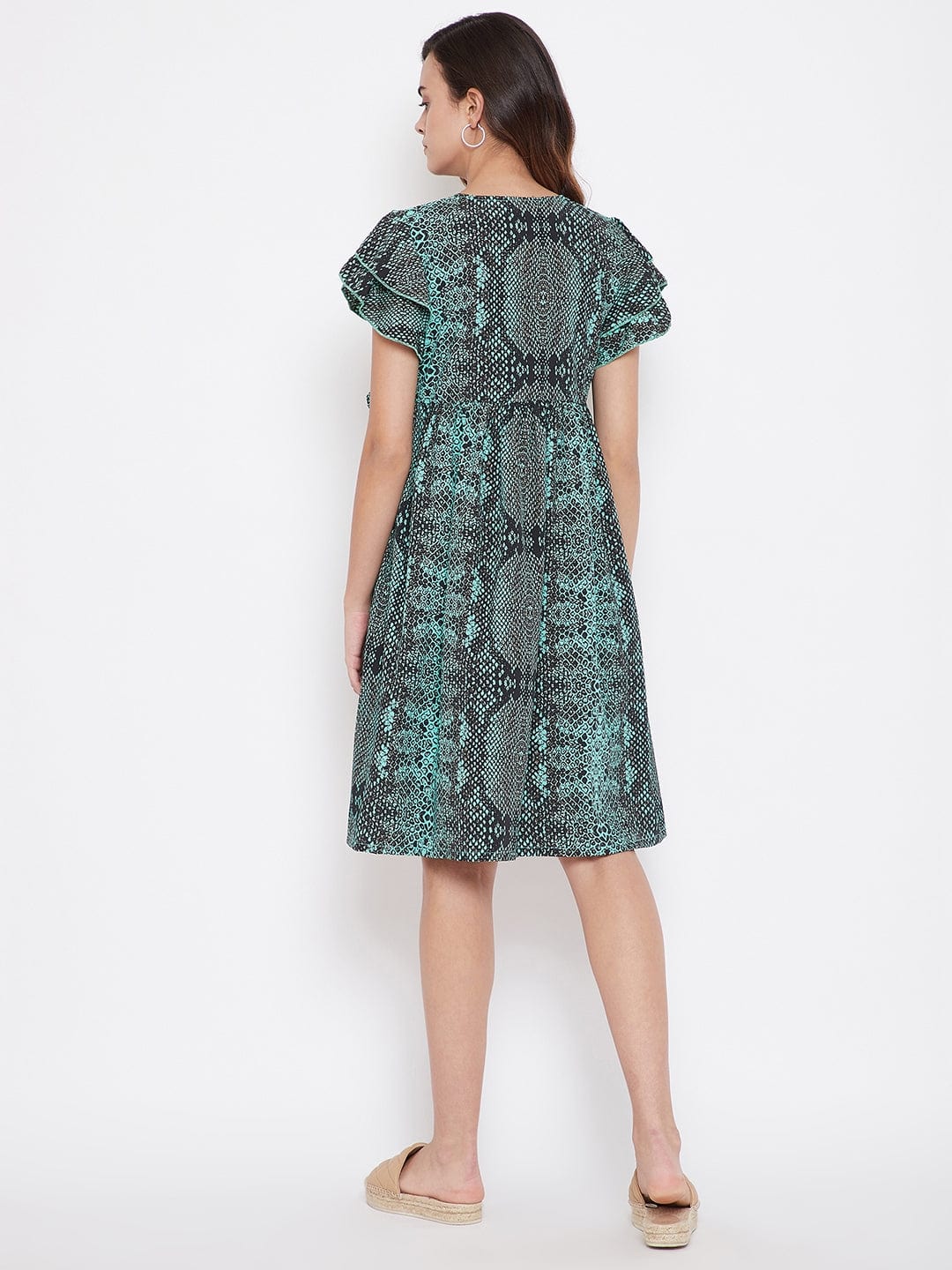 The Kaftan Company Dresses Green Animal Print Maternity Wrap Dress - (Clearance - Final Sale)