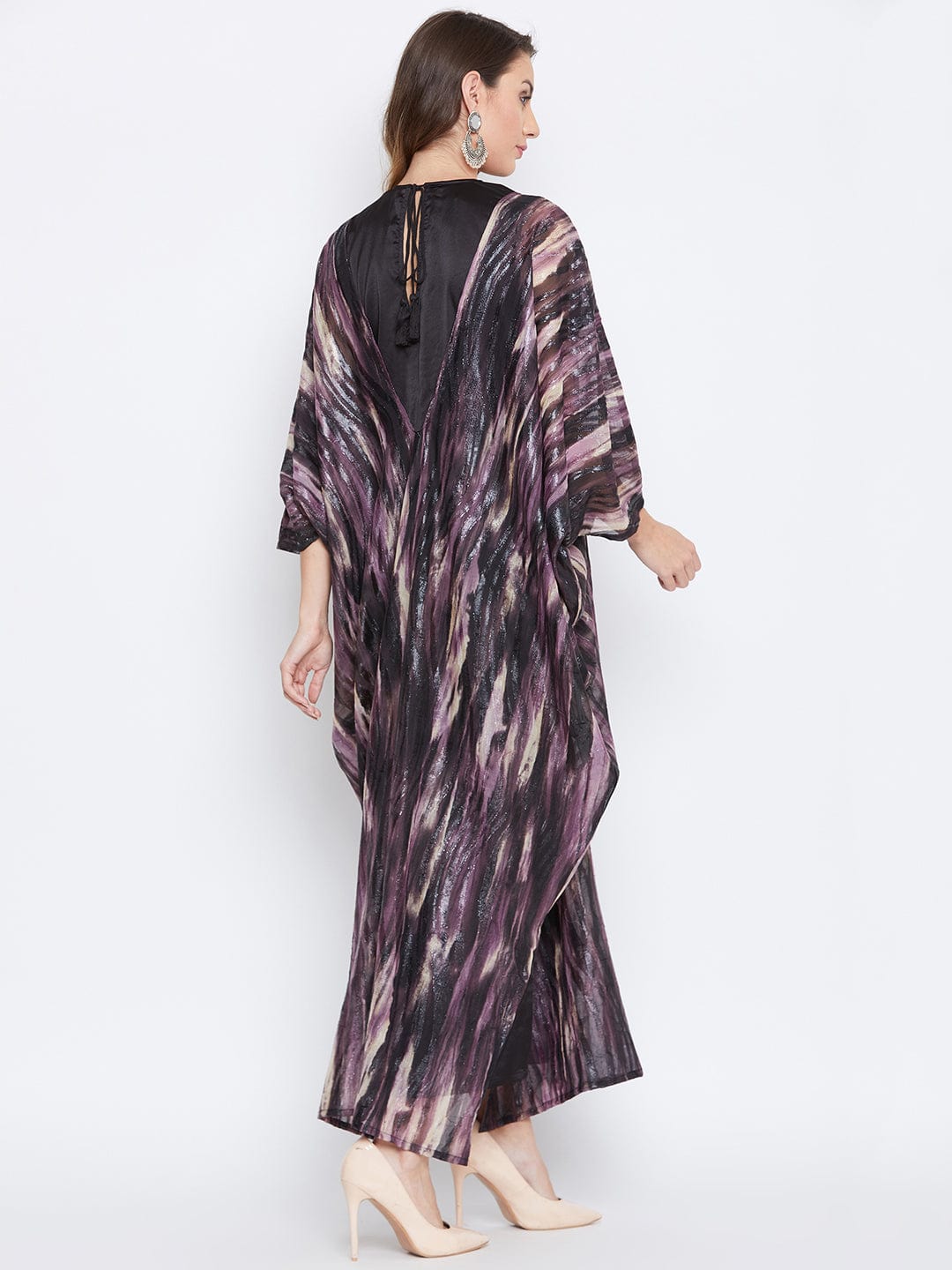 The Kaftan Company Dresses Lavender Shades Embellished Cowl Kaftan - (Clearance - Final Sale)