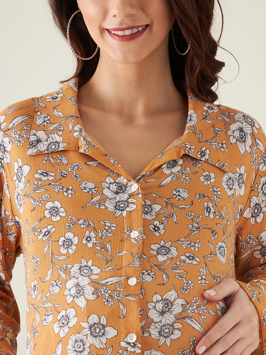 The Kaftan Company Dresses Mustard Floral Print Maternity dress