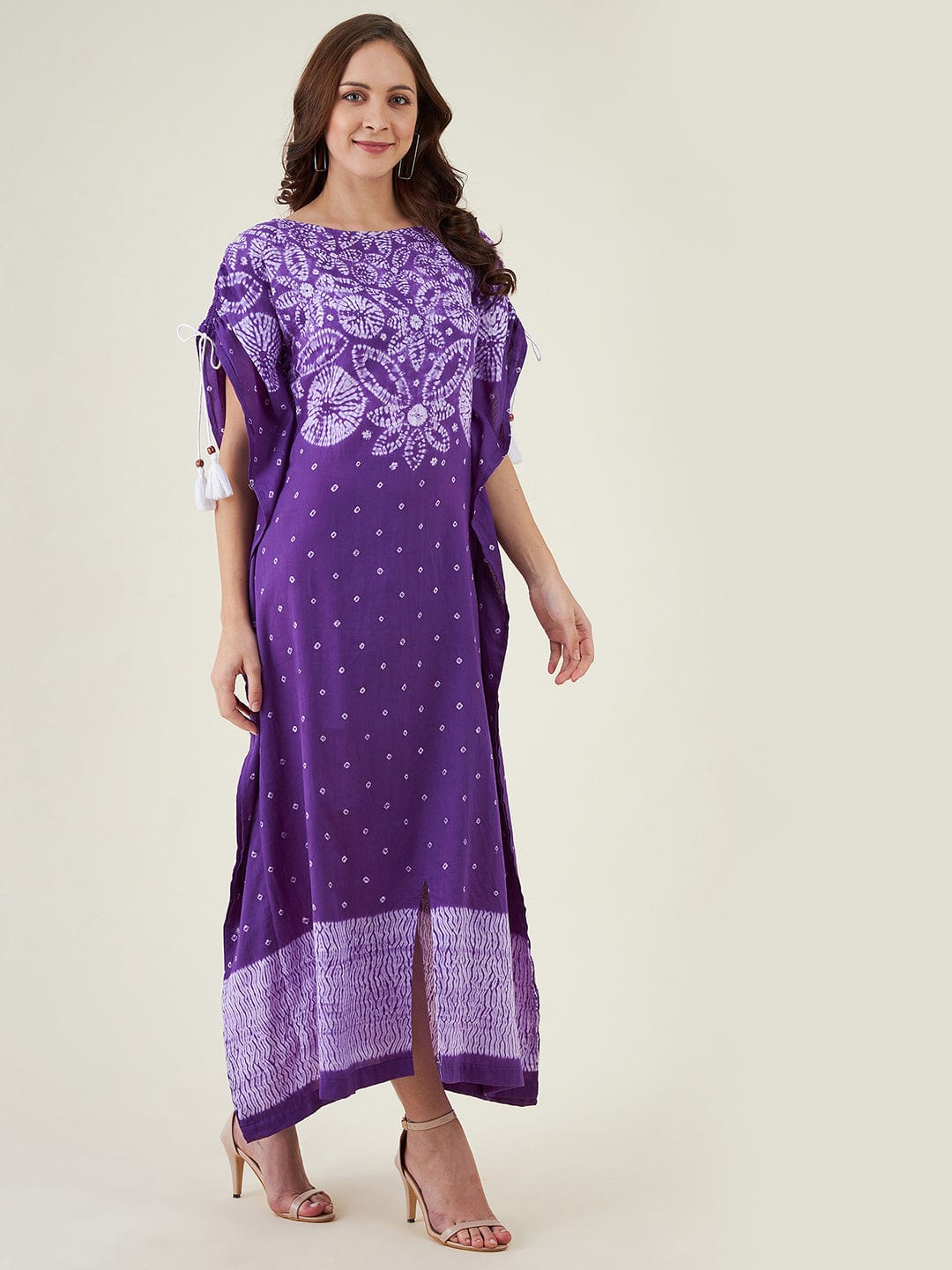 The Kaftan Company Dresses Purple Flora Shibori Tie dye Kaftan Dress