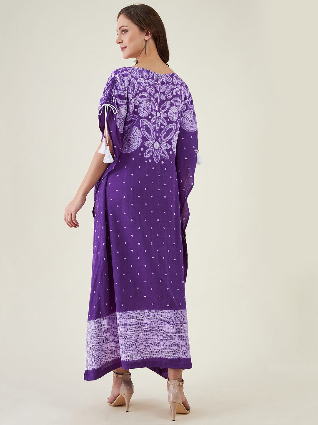 The Kaftan Company Dresses Purple Flora Shibori Tie dye Kaftan Dress