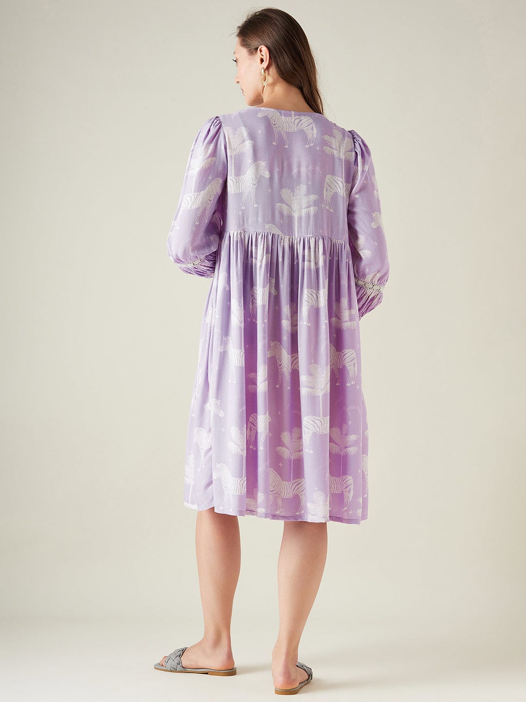 The Kaftan Company Dresses Purple zebras maternity and feeding dress