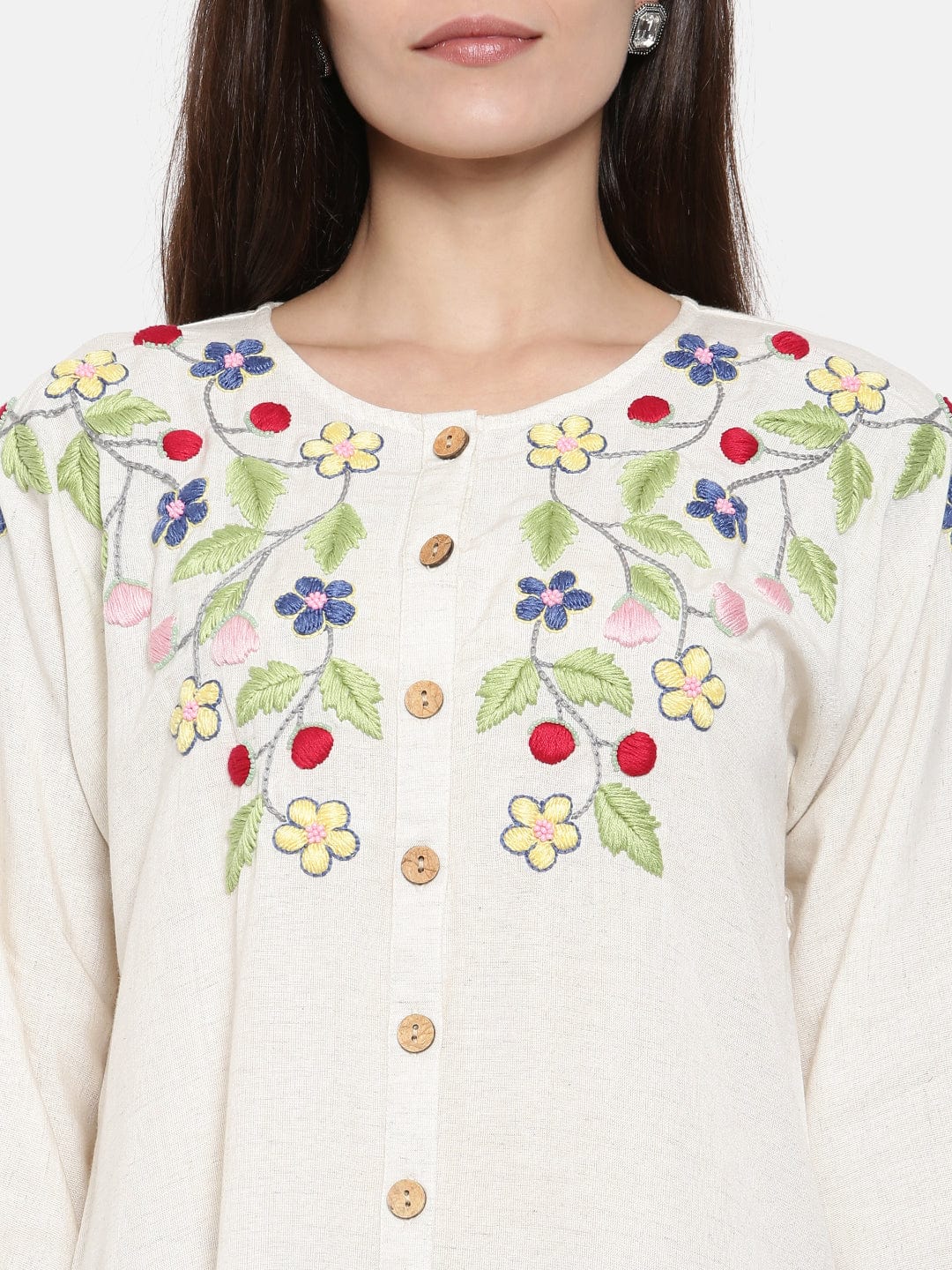 The Kaftan Company Dresses WHITE EMBROIDERED DRESS - (Clearance - Final Sale)