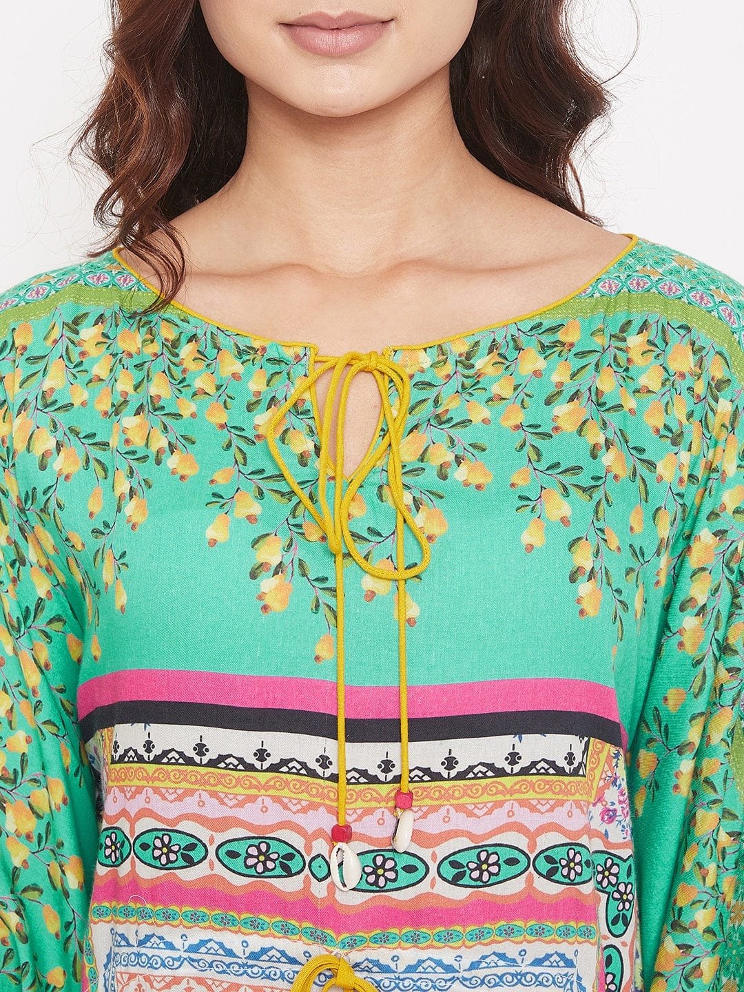 The Kaftan Company Kaftan Digital Printed Floral Cotton Maxi Kaftan (Final Sale)