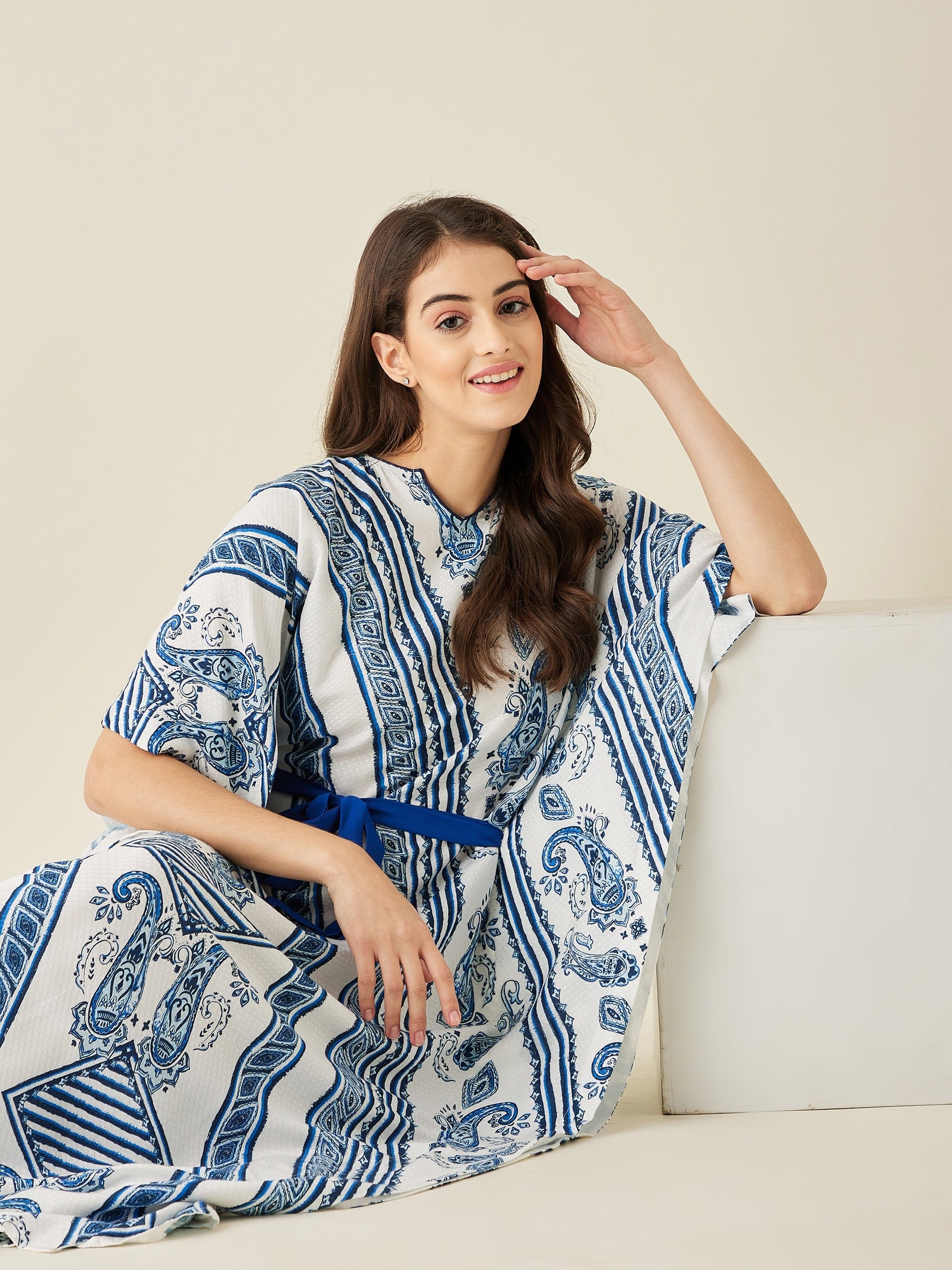 The Kaftan Company Kaftan Paisley Patterned Loungewear Kaftan