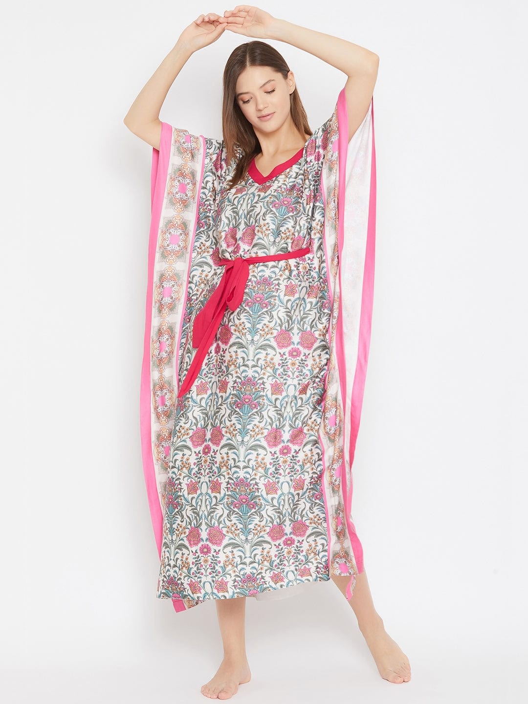 The Kaftan Company Kaftan Royal Gardenia White Maxi Kaftan