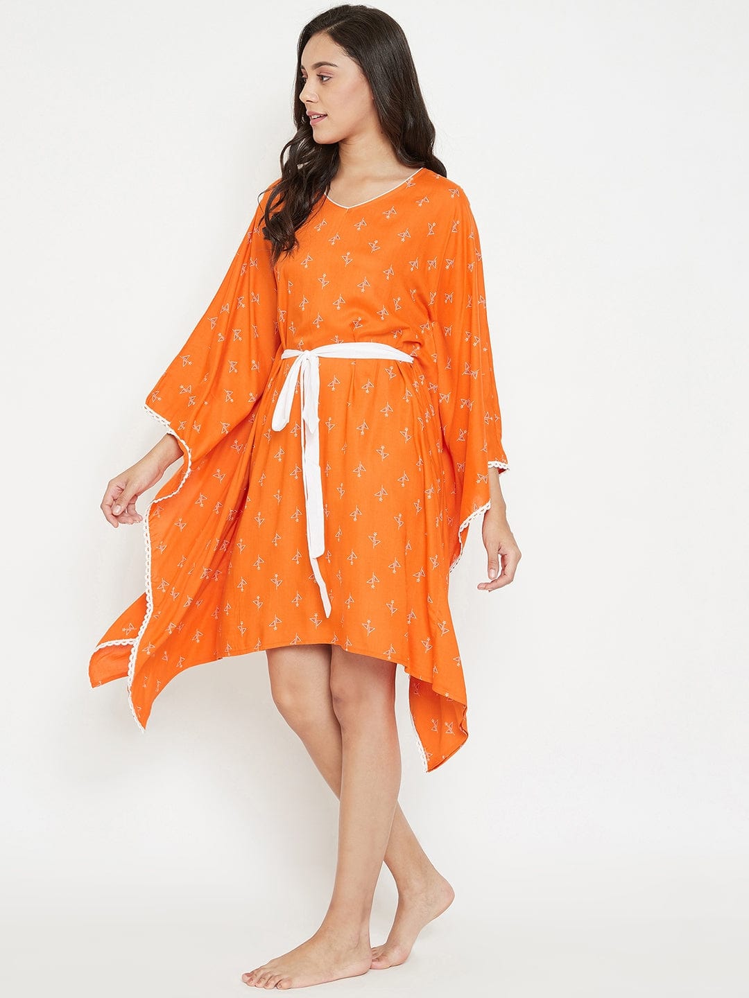 The Kaftan Company Kaftan Sunset Sorbet Kaftan with Belt - (Clearance - Final Sale)