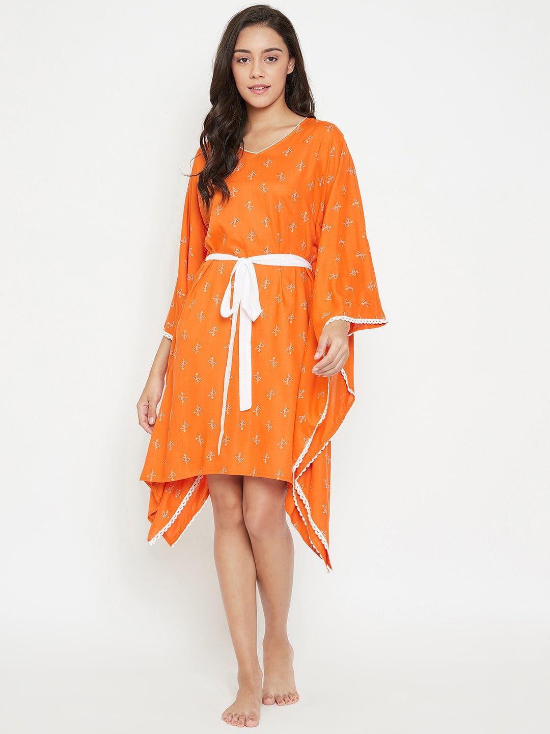 The Kaftan Company Kaftan Sunset Sorbet Kaftan with Belt - (Clearance - Final Sale)