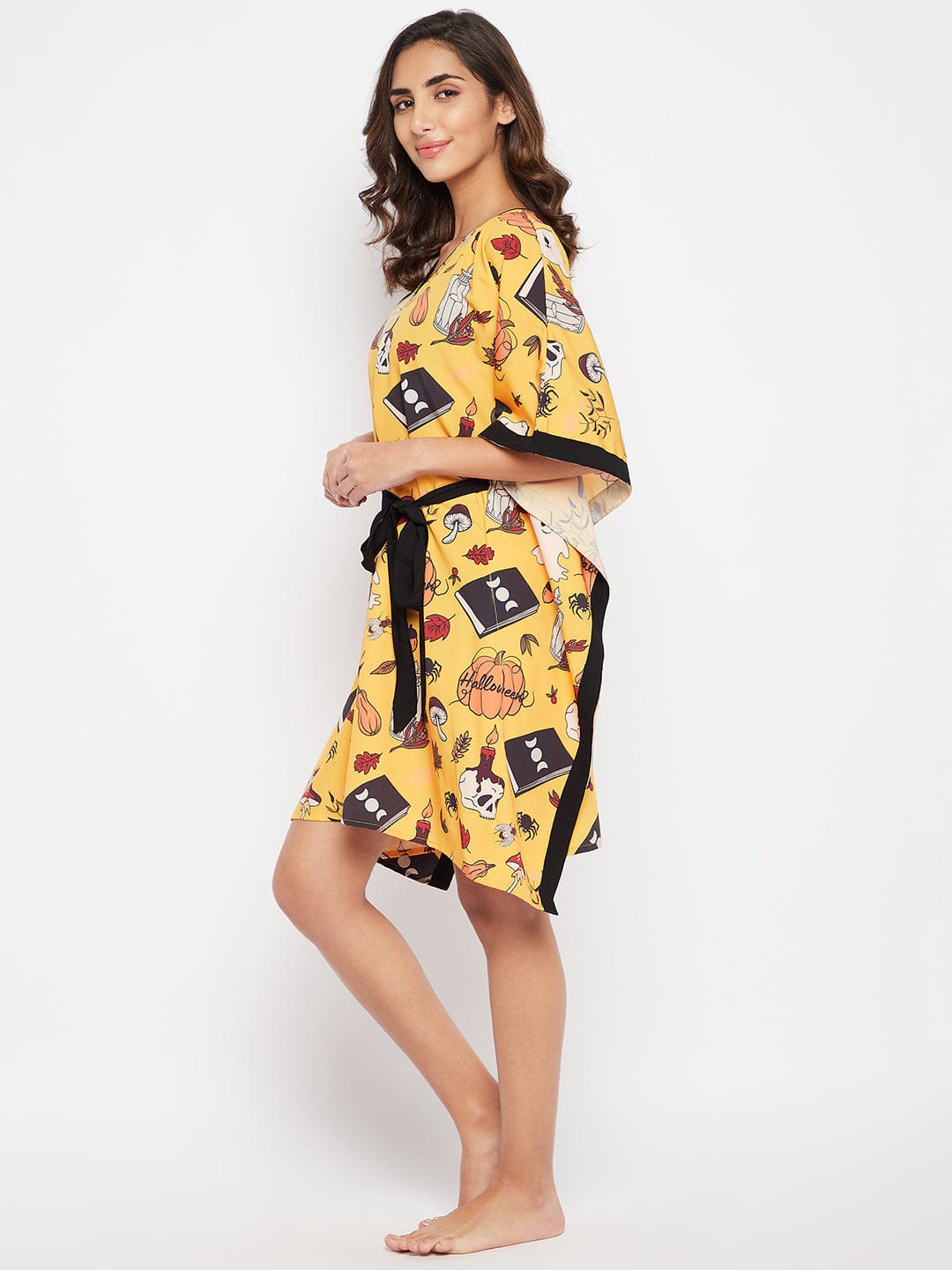 The Kaftan Company Kaftan Yellow Comfort Fit Halloween Kaftan Dress