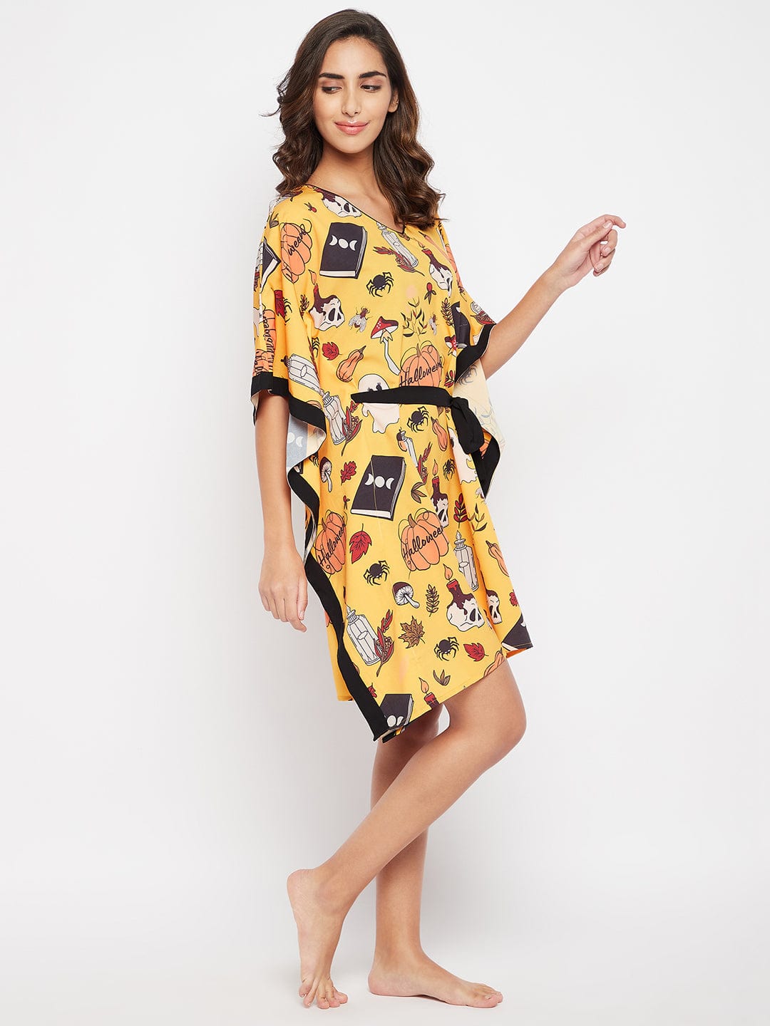 The Kaftan Company Kaftan Yellow Comfort Fit Halloween Kaftan Dress