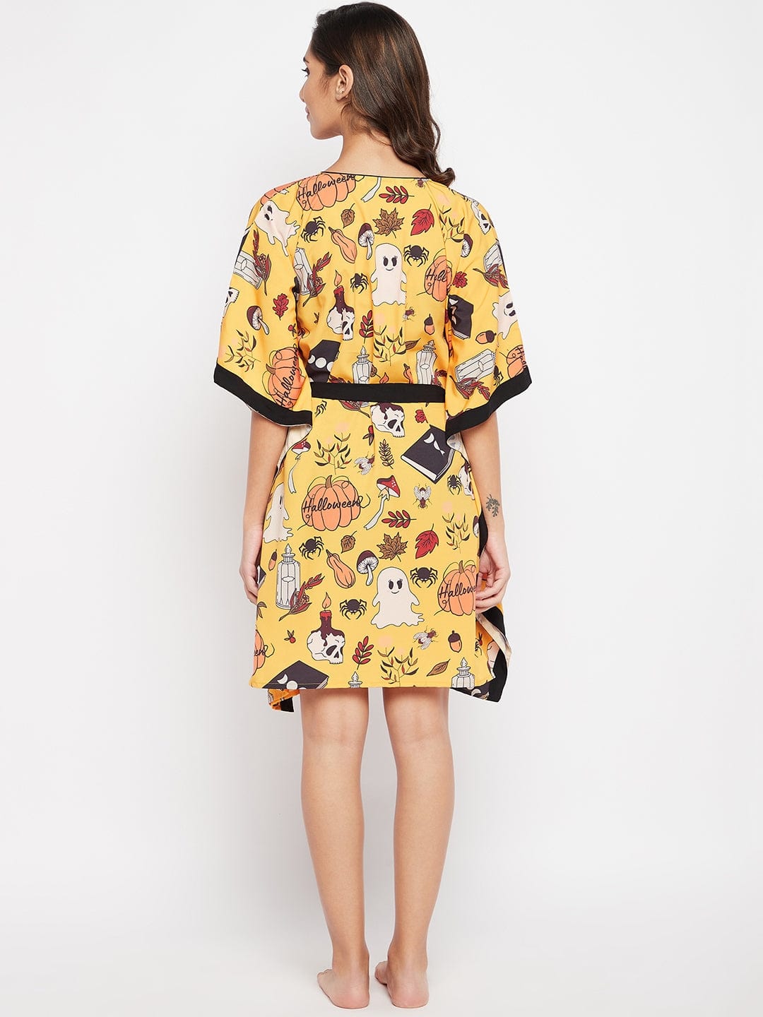 The Kaftan Company Kaftan Yellow Comfort Fit Halloween Kaftan Dress